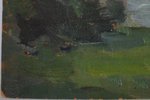 Александрова Татьяна (1907), Речной пейзаж, 1936 г., картон, масло, 32 x 46 см, с заключением...